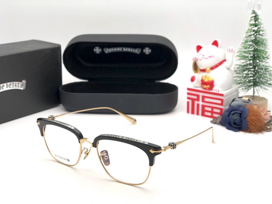 GỌNG KÍNH CẬN CAO CẤP CHROME HEARTS B-TITANIUM SLUNTRADICTION GOLD BLACK