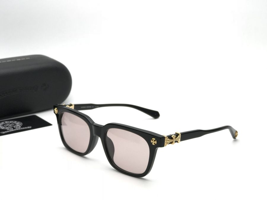 KÍNH MẮT CHROME HEARTS CAO CẤP - CHROME HEARTS COX UCKER BLACK AND BROWN PINK LENS