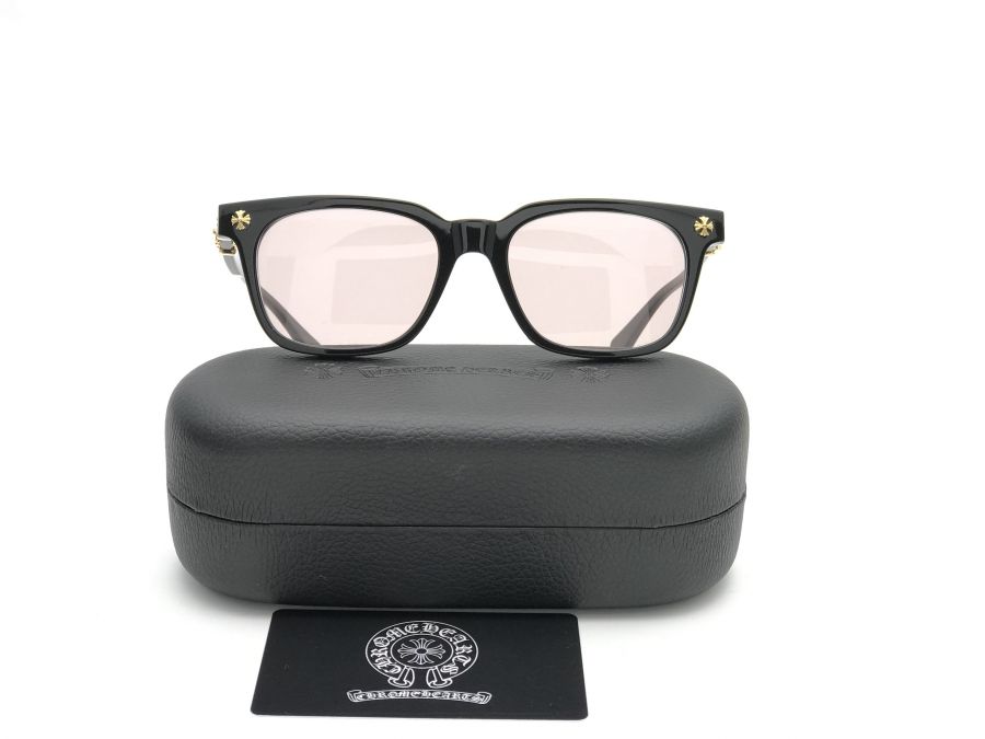 KÍNH MẮT CHROME HEARTS CAO CẤP - CHROME HEARTS COX UCKER BLACK AND BROWN PINK LENS