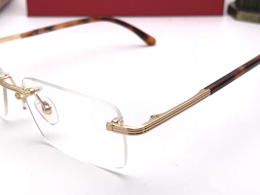 GỌNG KÍNH CẬN CARTIER TITANIUM CAO CẤP - T8120190 GOLD BROWN