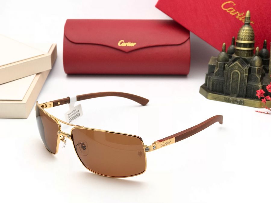 KÍNH MẮT NAM CAO CẤP CARTIER - CARTIER T8200912 GOLD BROWN