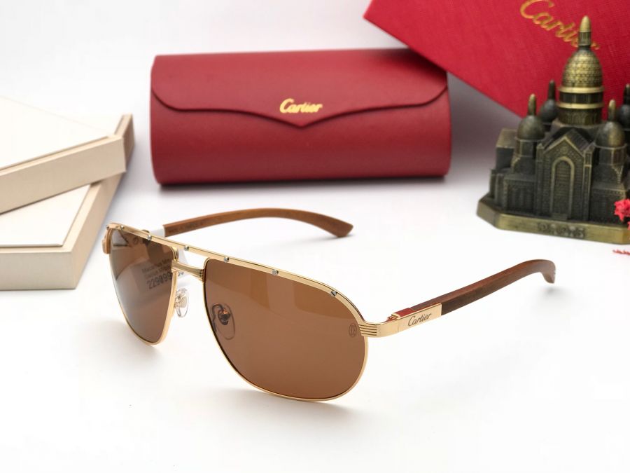 KÍNH MẮT NAM CAO CẤP CARTIER - CARTIER T8201024 GOLD BROWN