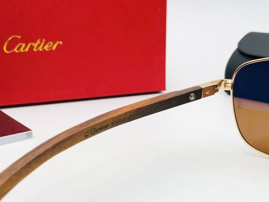 KÍNH MẮT NAM CAO CẤP CARTIER - CARTIER T8201018 GOLD BROWN