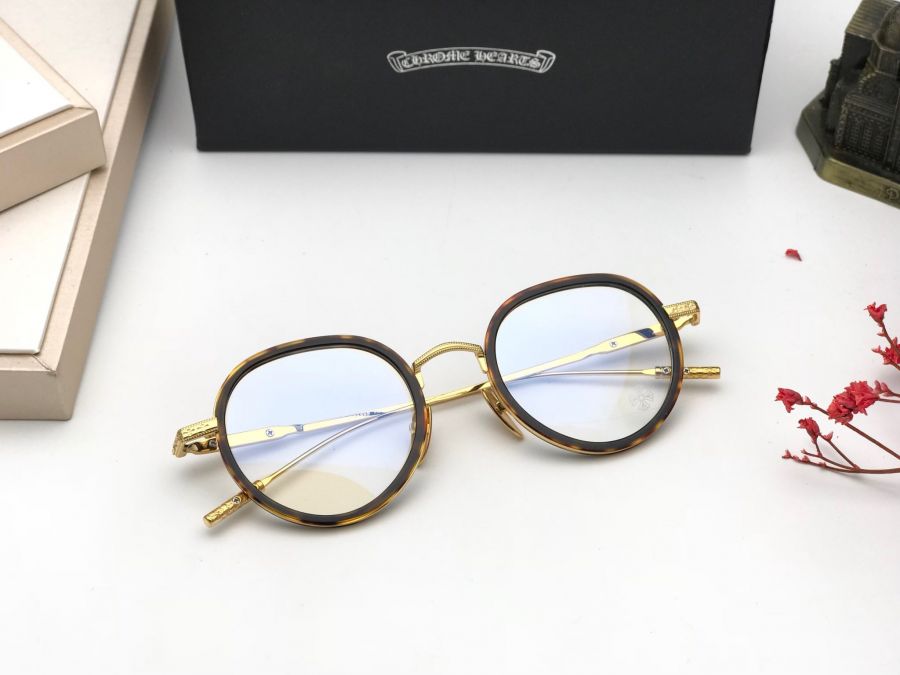 GỌNG KÍNH CAO CẤP CHROME HEARTS TITANIUM - CHROME HEARTS SQRTON GOLD BROWN