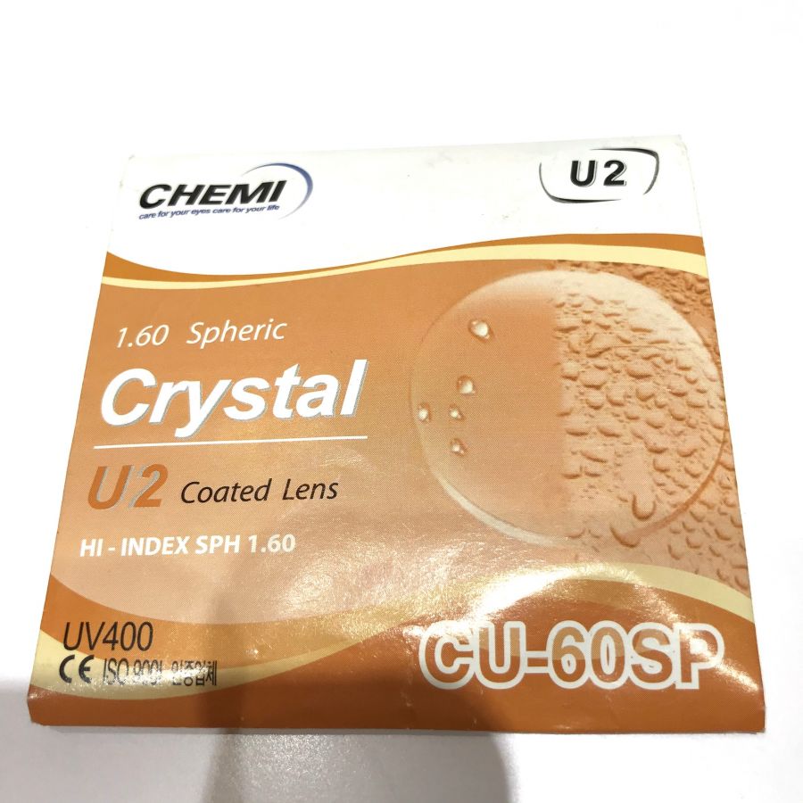 Tròng kính CHEMI Hàn Quốc UV400 - CHEMI CRYSTAL 1.60 SPHERIC U2 COATED LENS