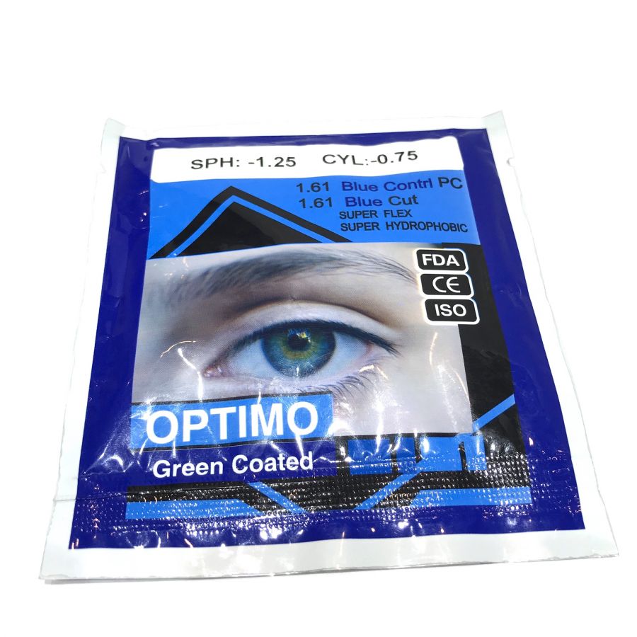 Tròng kính Chống vỡ Hàn Quốc thế hệ mới OPTIMO LENS - OPTIMO GREEN COATED 1.61 BLUE CONTROL