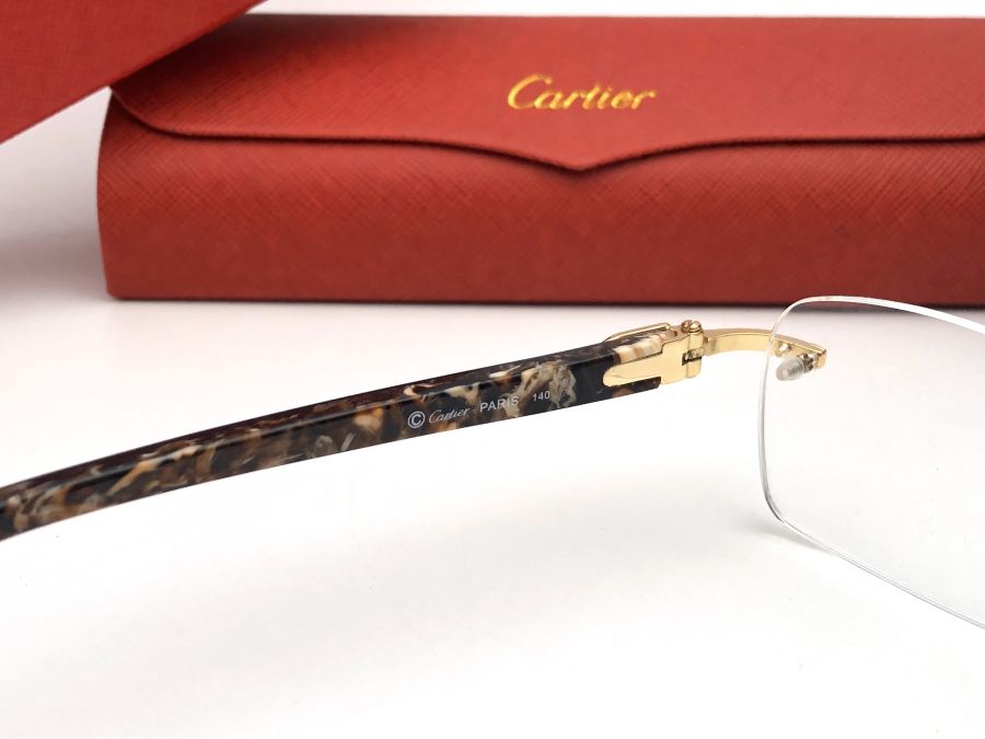GỌNG KÍNH CARTIER TITANIUM - CARTIER T8101030 GOLD BROWN