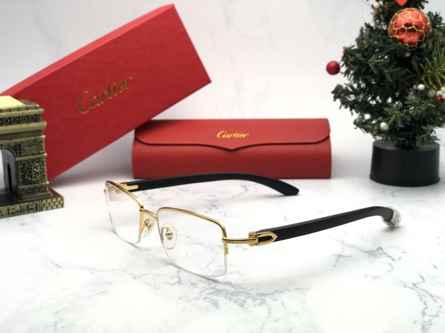 GỌNG KÍNH CARTIER TITANIUM - CARTIER T8101031 GOLD BLACK