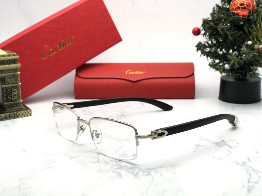 GỌNG KÍNH CARTIER TITANIUM - CARTIER T8101031 SILVER BLACK