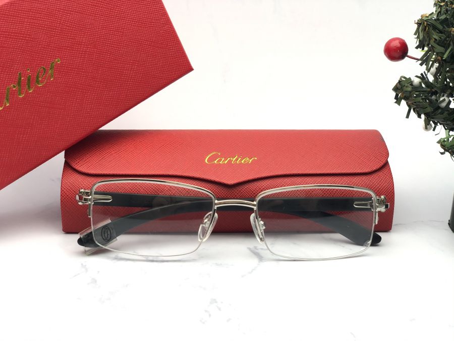 GỌNG KÍNH CARTIER TITANIUM - CARTIER T8101031 SILVER BLACK