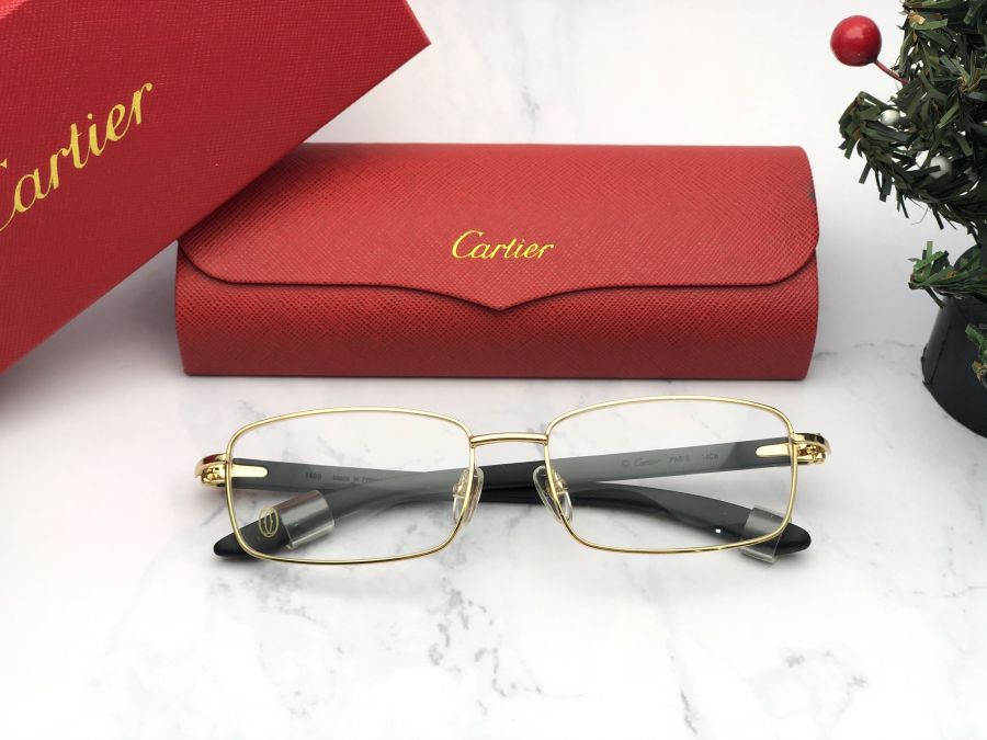 GỌNG KÍNH CARTIER TITANIUM - CARTIER T8101032 GOLD BLACK