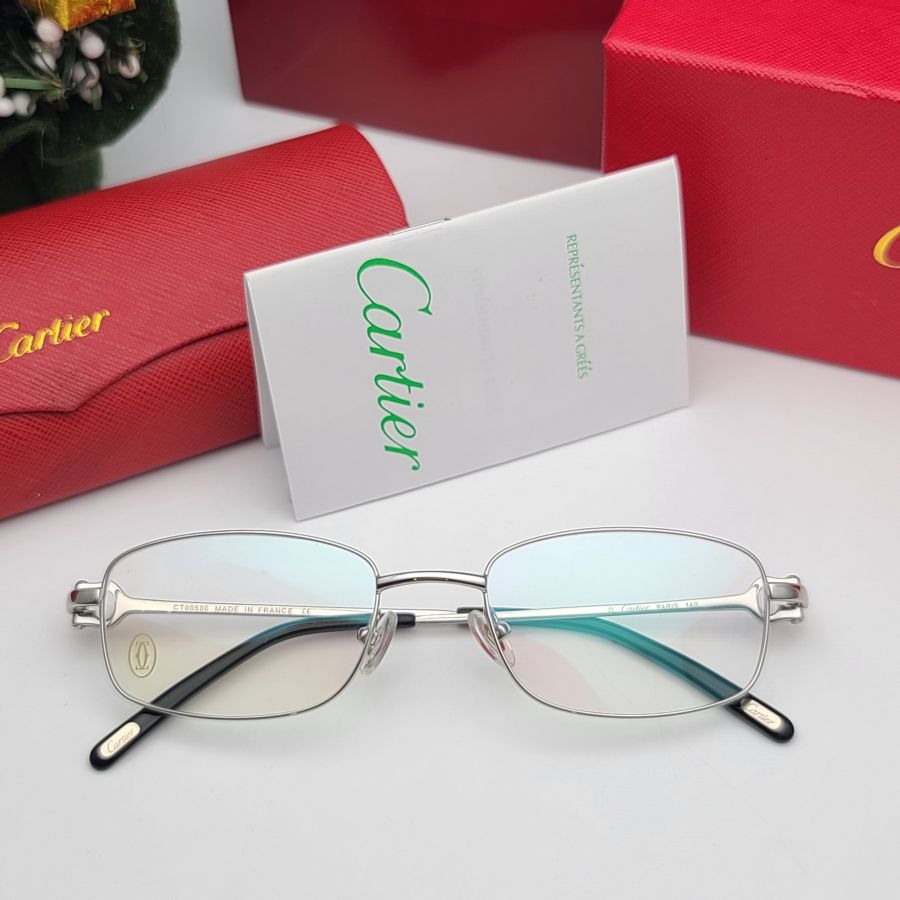 GỌNG KÍNH CARTIER TITAN CAO CẤP - CARTIER CT00500 SILVER