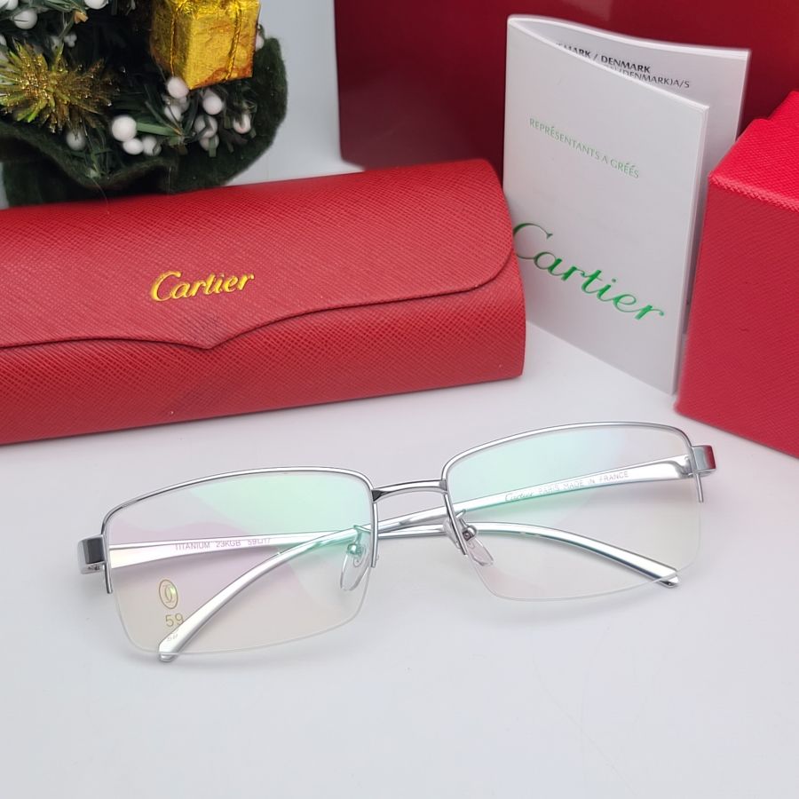 GỌNG KÍNH CARTIER TITAN CAO CẤP - CARTIER T8200644 SILVER