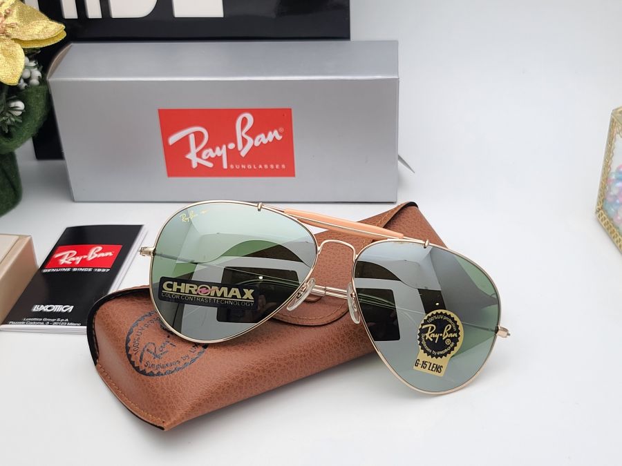 KÍNH RAYBAN 3 CẦU AVIATOR CHROMAX - CHROMAX GREEN LENS