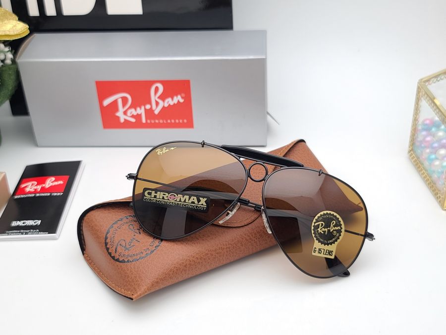 KÍNH RAYBAN 3 CẦU O AVIATOR CHROMAX - CHROMAX GOLD BLACK