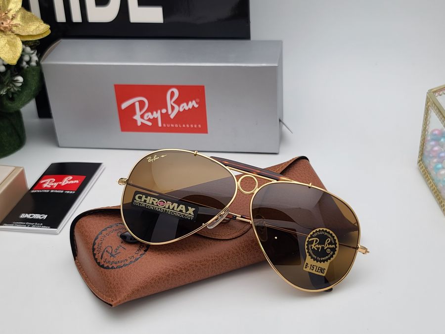 KÍNH RAYBAN 3 CẦU O AVIATOR CHROMAX - CHROMAX GOLD BROWN