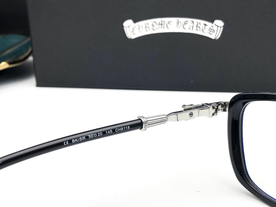 GỌNG KÍNH CHROME HEARTS - CHROME HEARTS CH8118 SILVER BLACK