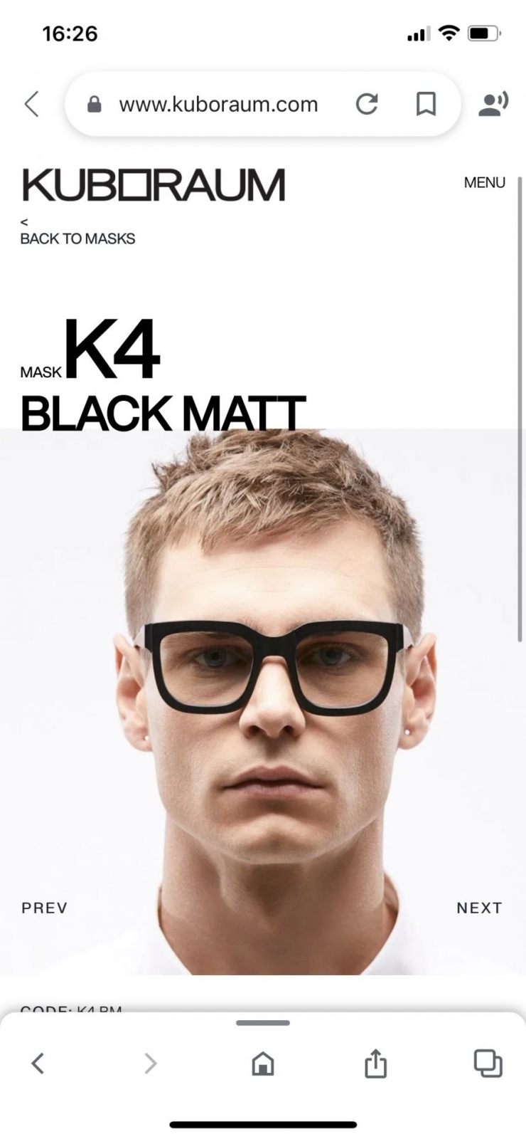 KÍNH MẮT KUBORAUM - KUBORAUM MASKE K4