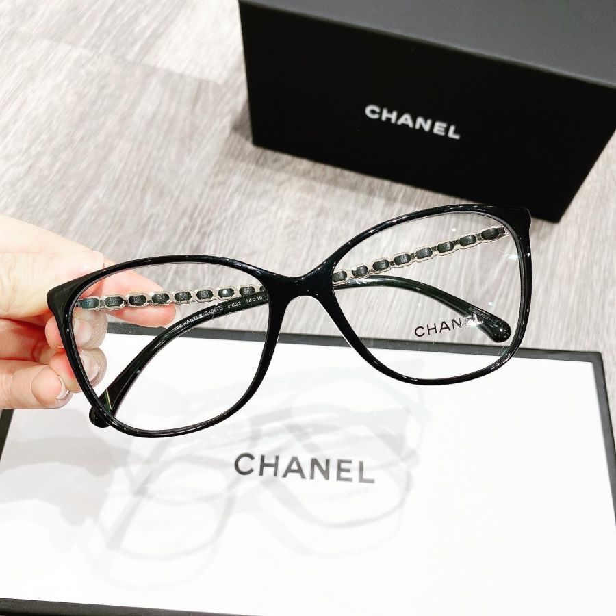 GỌNG KÍNH CHANEL NỮ CAO CẤP - CHANEL CH3408Q BLACK GOLD