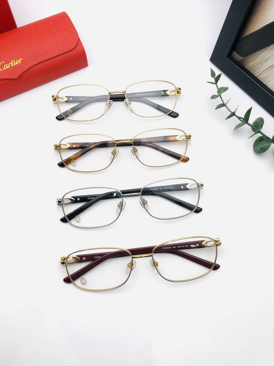 GỌNG KÍNH CAO CẤP CARTIER CẢ VIỀN KHUNG - CARTIER EYEGLASS CT0368O GOLD