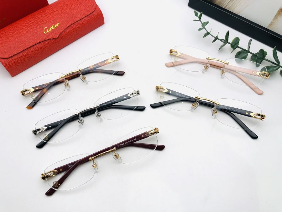 GỌNG KÍNH CARTIER KHÔNG VIỀN CAO CẤP - CARTIER EYEGLASS CT0318O GOLD