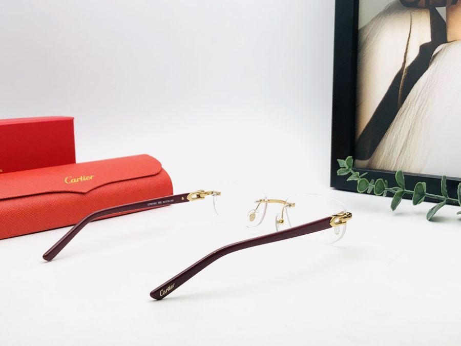 GỌNG KÍNH CARTIER KHÔNG VIỀN CAO CẤP - CARTIER EYEGLASS CT0318O GOLD