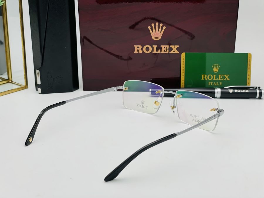 GỌNG KÍNH KHOAN ROLEX TITANIUM MẠ VÀNG 18K CAO CẤP - ROLEX K226228 TITANIUM 18K SILVER