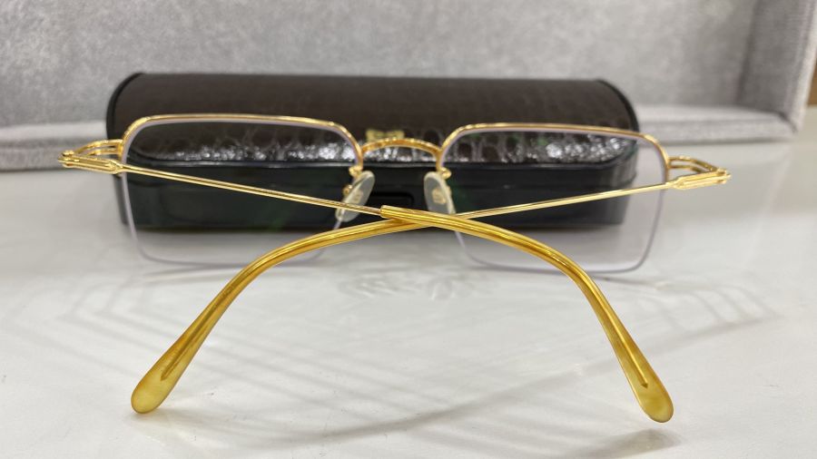 (ĐÃ BÁN) GỌNG KÍNH VÀNG KHỐI - Vintage Eyeglass 18k Solid gold MADE IN JAPAN