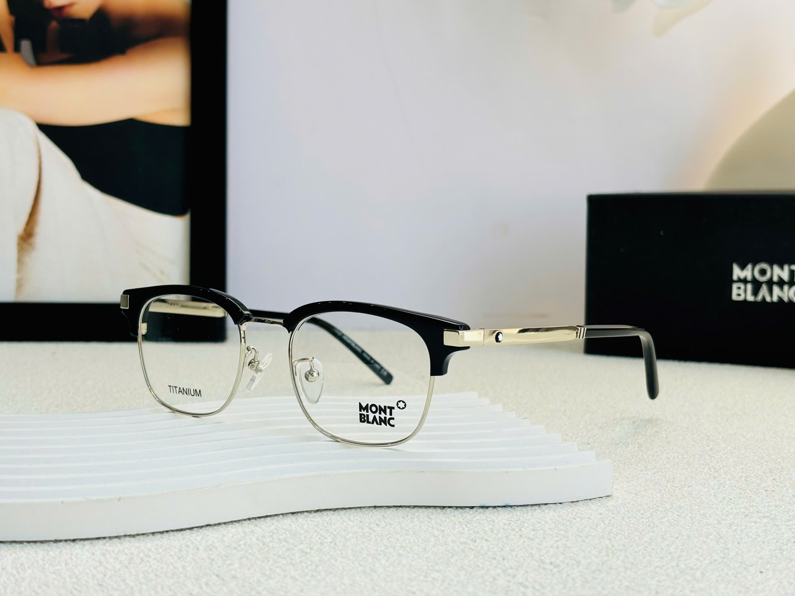 GỌNG KÍNH CẬN MONTBLANC MB686-D TITANIUM CAO CẤP - MONTBLANC MB686 TITANIUM EYEGLASS