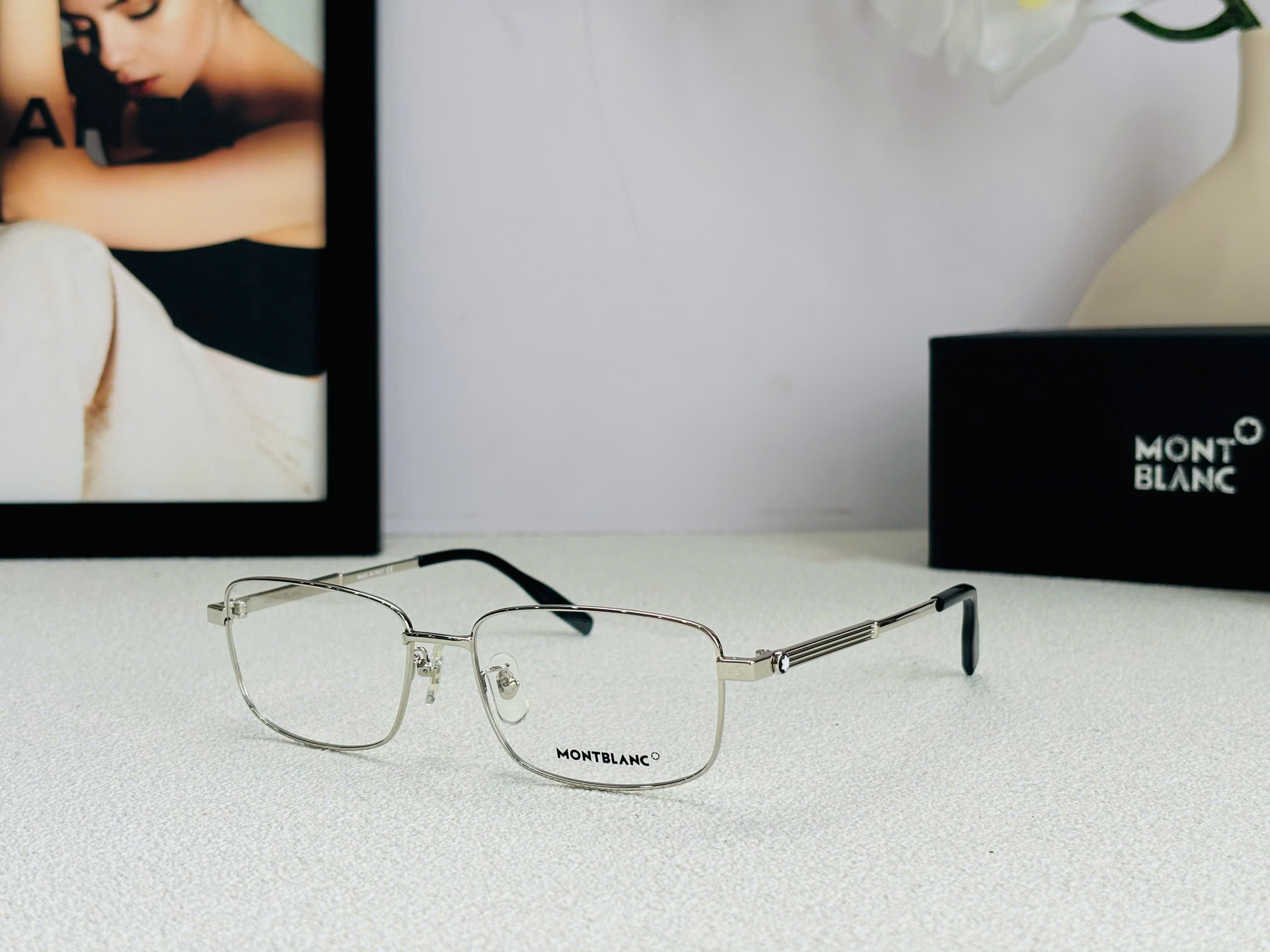 GỌNG KÍNH KIM LOẠI MONTBLANC CAO CẤP - MONTBLANC MB0029O SILVER EYEGLASS