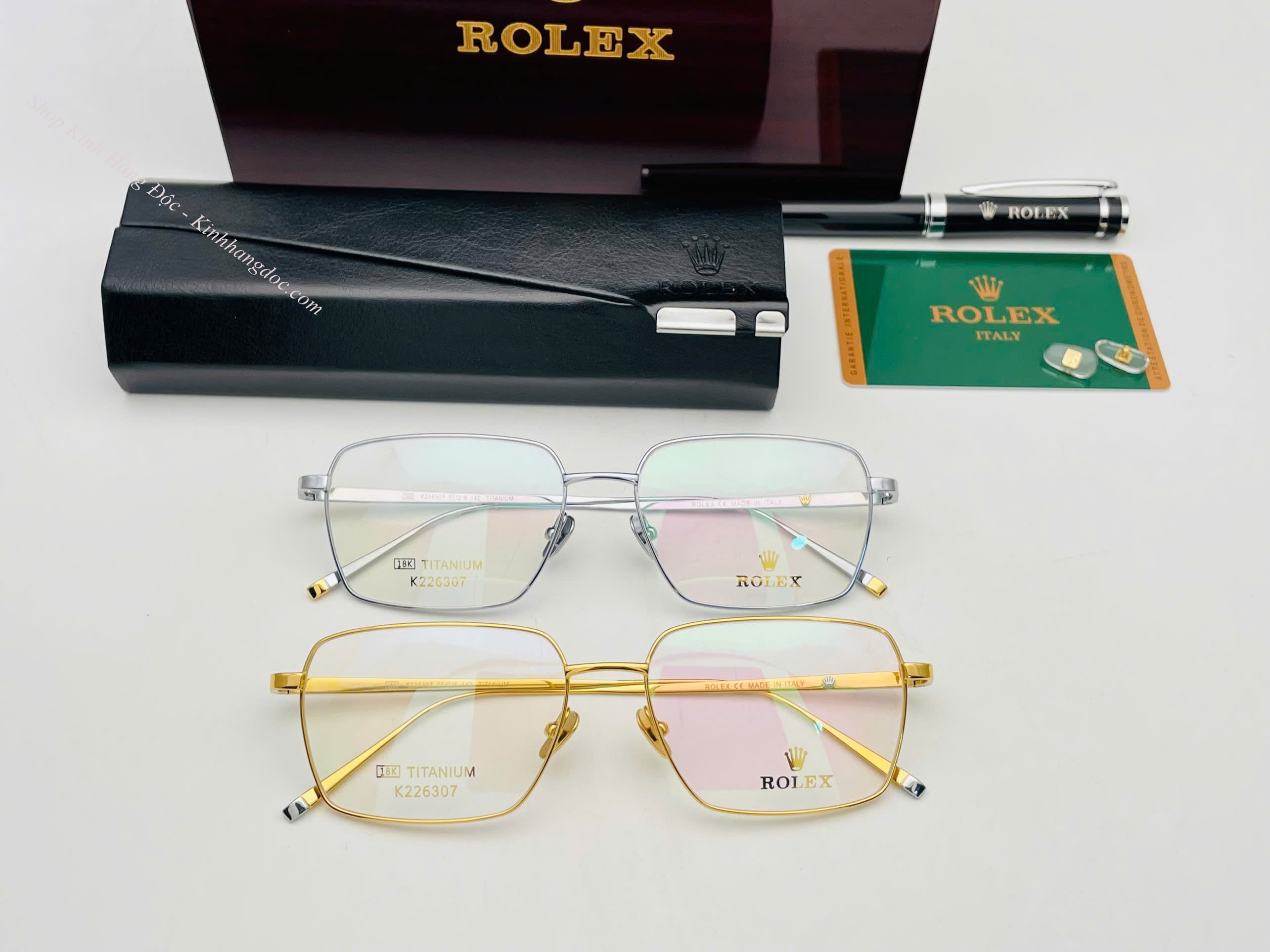 GỌNG KÍNH CẬN ROLEX K226307 TITANIUM MẠ VÀNG 18K - ROLEX K226307 TITANIUM 18K GOLD EYEGLASS