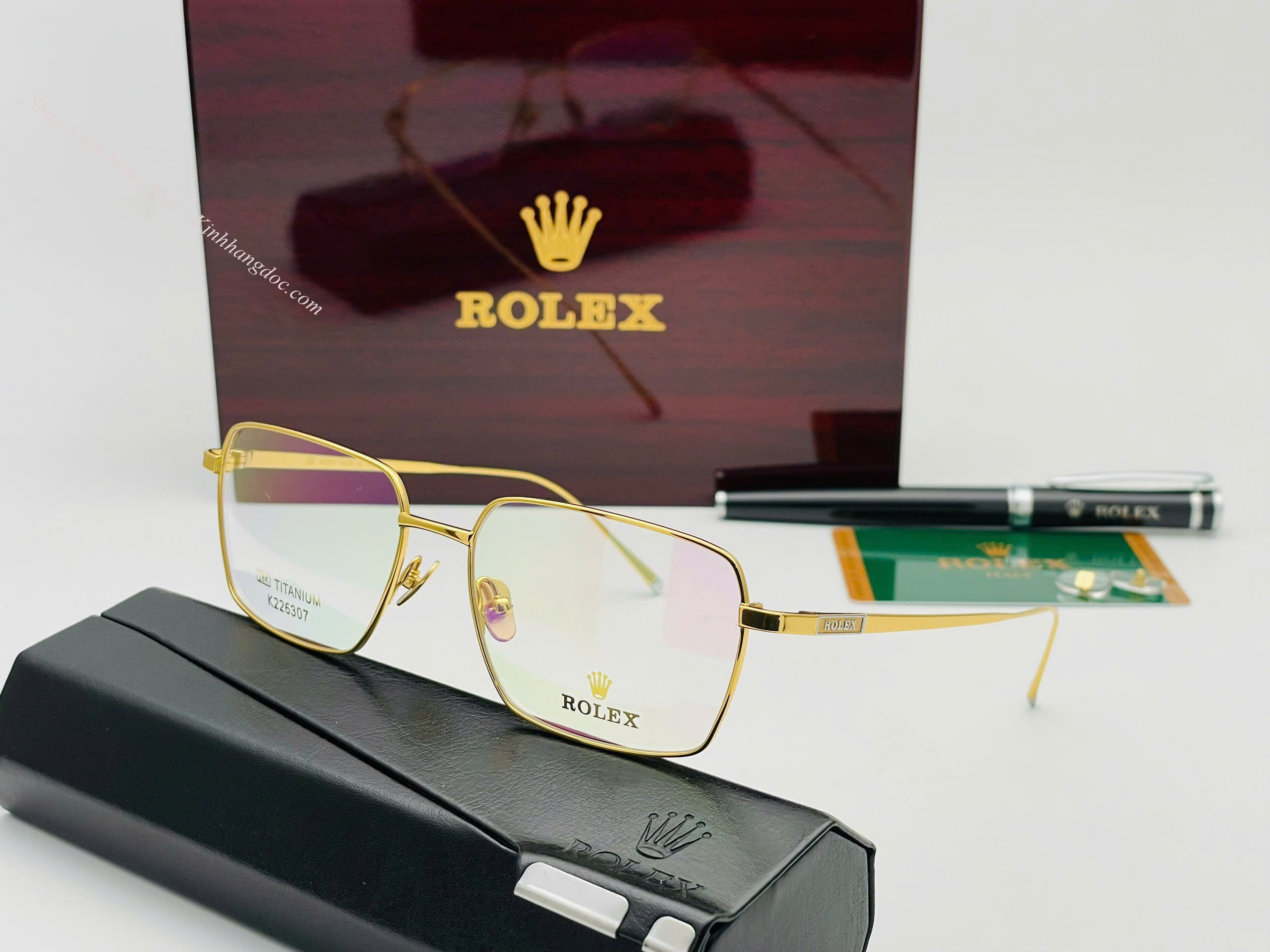 GỌNG KÍNH CẬN ROLEX K226307 TITANIUM MẠ VÀNG 18K - ROLEX K226307 TITANIUM 18K GOLD EYEGLASS