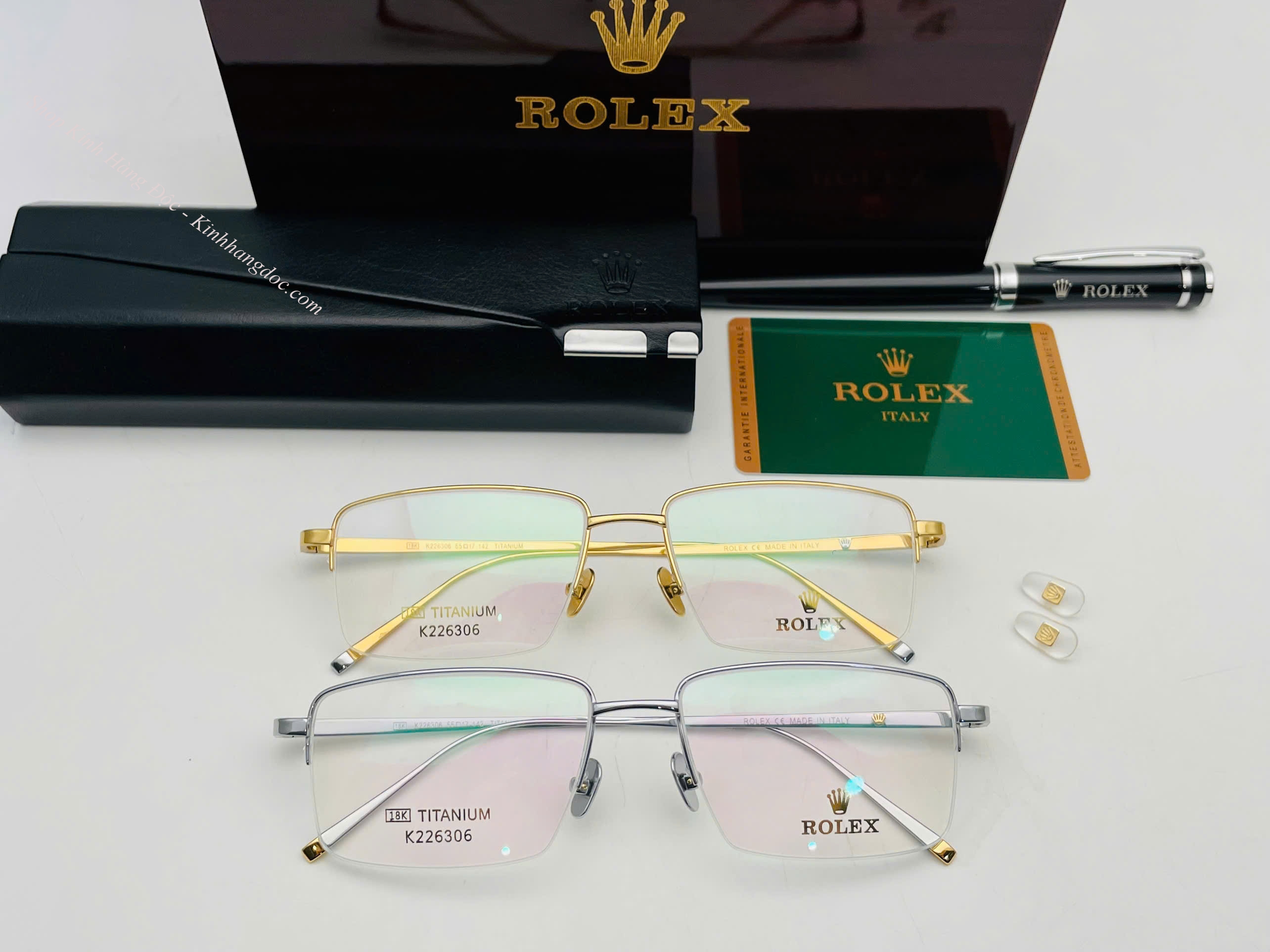 GỌNG KÍNH CẬN ROLEX K226306 TITANIUM MẠ VÀNG 18K - ROLEX K226306 TITANIUM 18K GOLD EYEGLASS