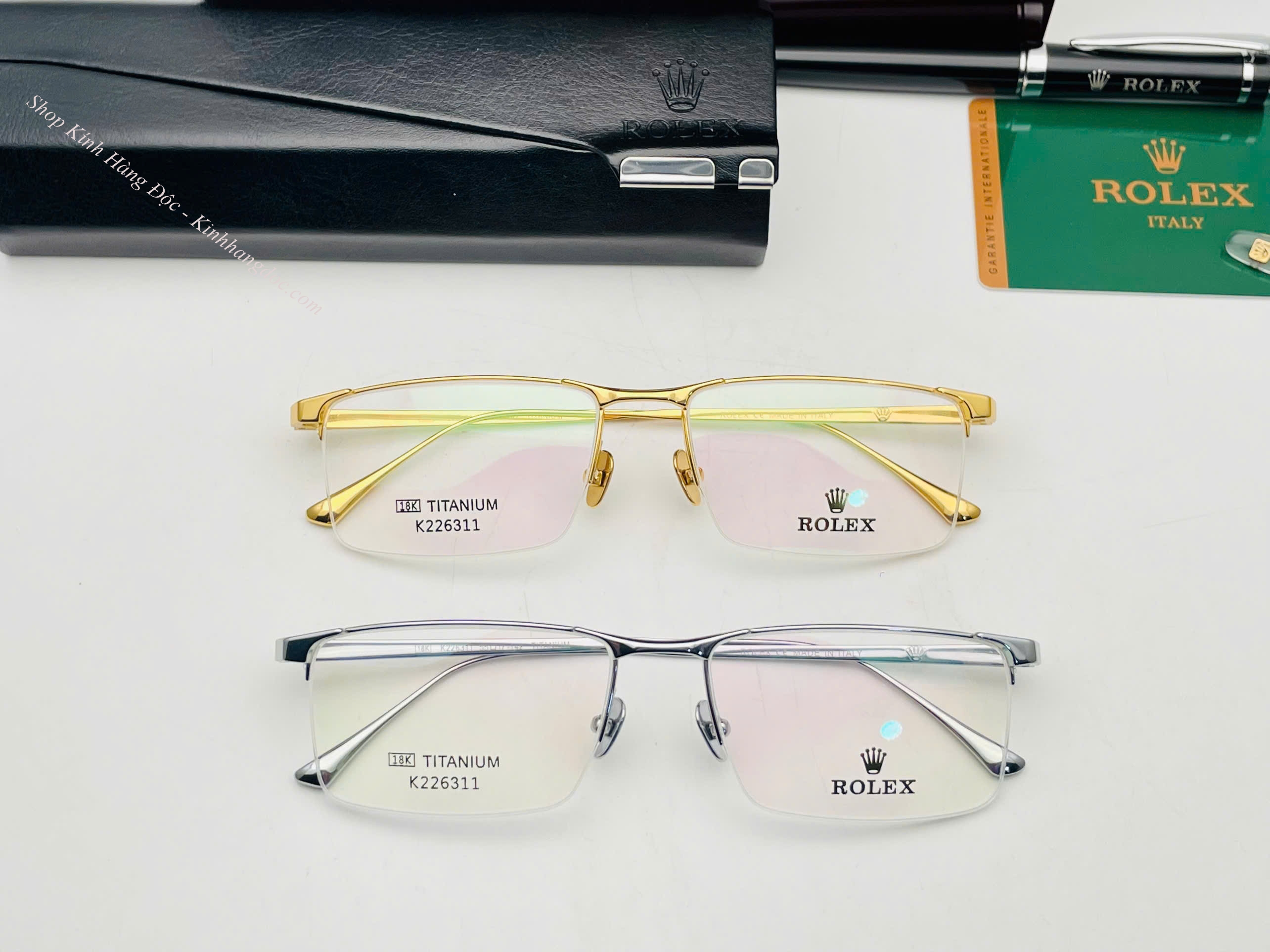 GỌNG KÍNH CẬN ROLEX K226311 TITANIUM MẠ VÀNG 18K - ROLEX K226311 TITANIUM 18K GOLD EYEGLASS
