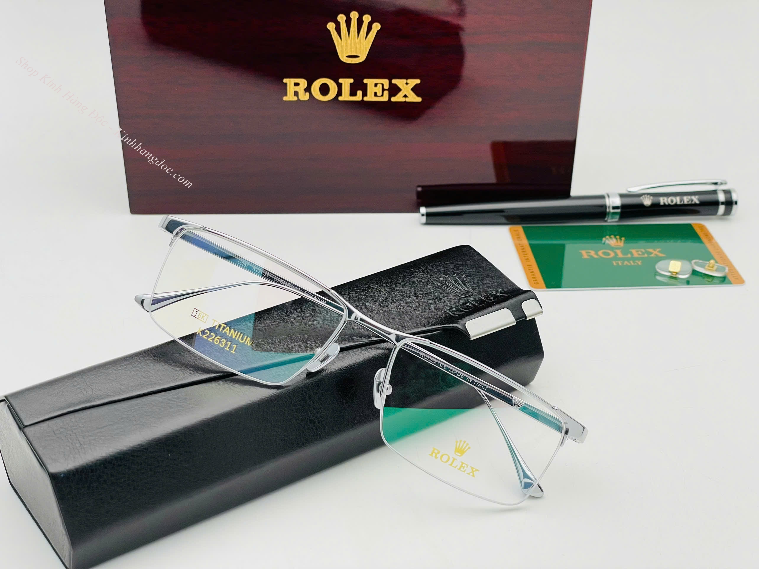GỌNG KÍNH CẬN ROLEX K226311 TITANIUM MẠ VÀNG 18K - ROLEX K226311 TITANIUM 18K GOLD EYEGLASS