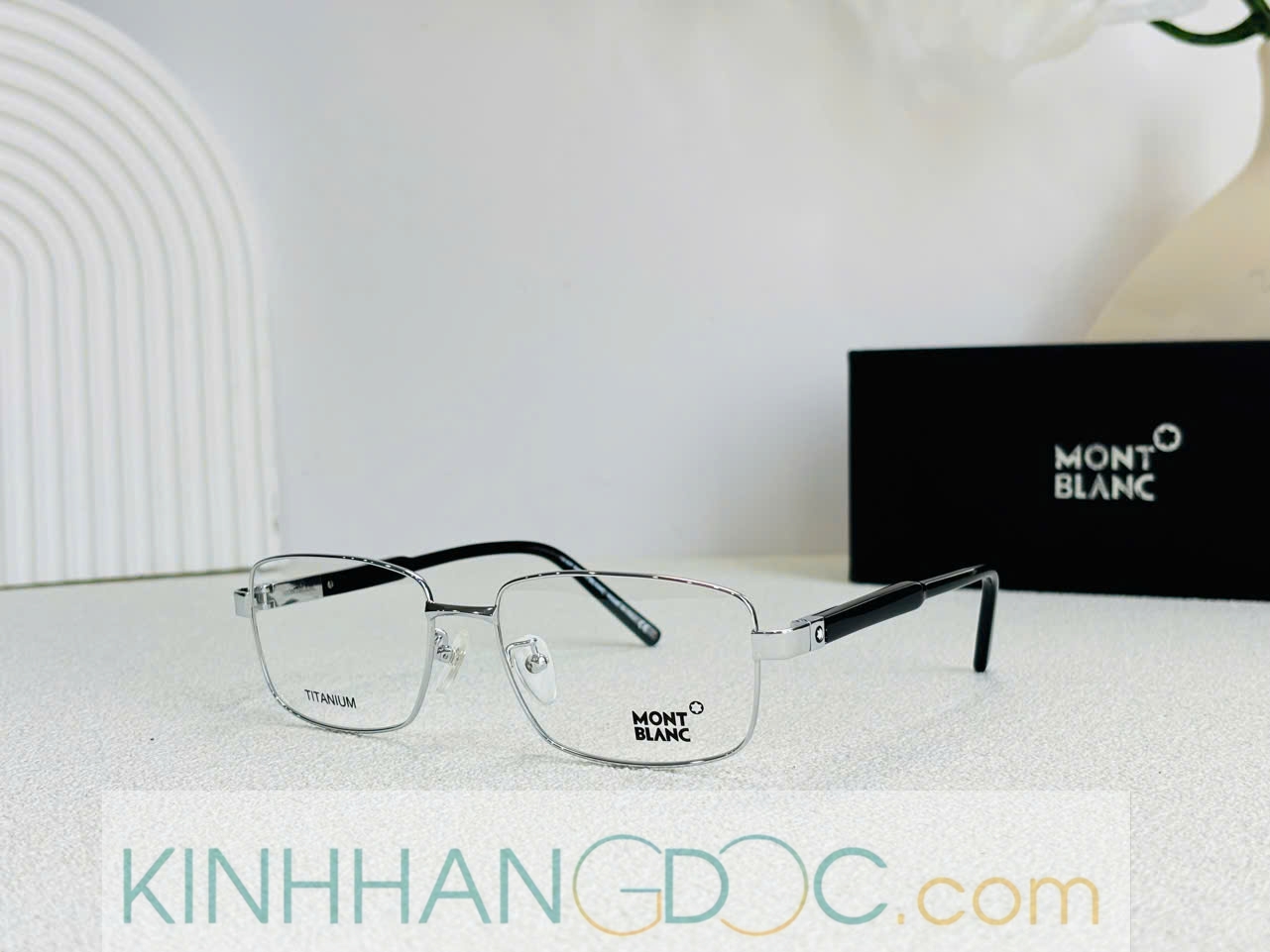 GỌNG KÍNH CẬN MONTBLANC MB687 TITANIUM CAO CẤP - MONTBLANC MB687 SILVER TITANIUM EYEGLASS