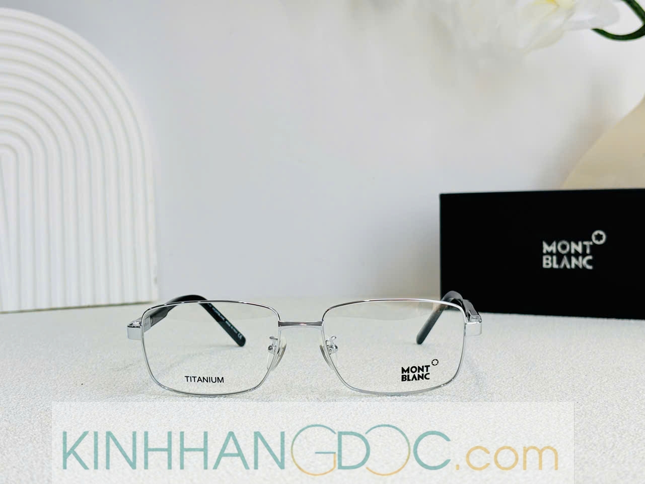 GỌNG KÍNH CẬN MONTBLANC MB687 TITANIUM CAO CẤP - MONTBLANC MB687 SILVER TITANIUM EYEGLASS