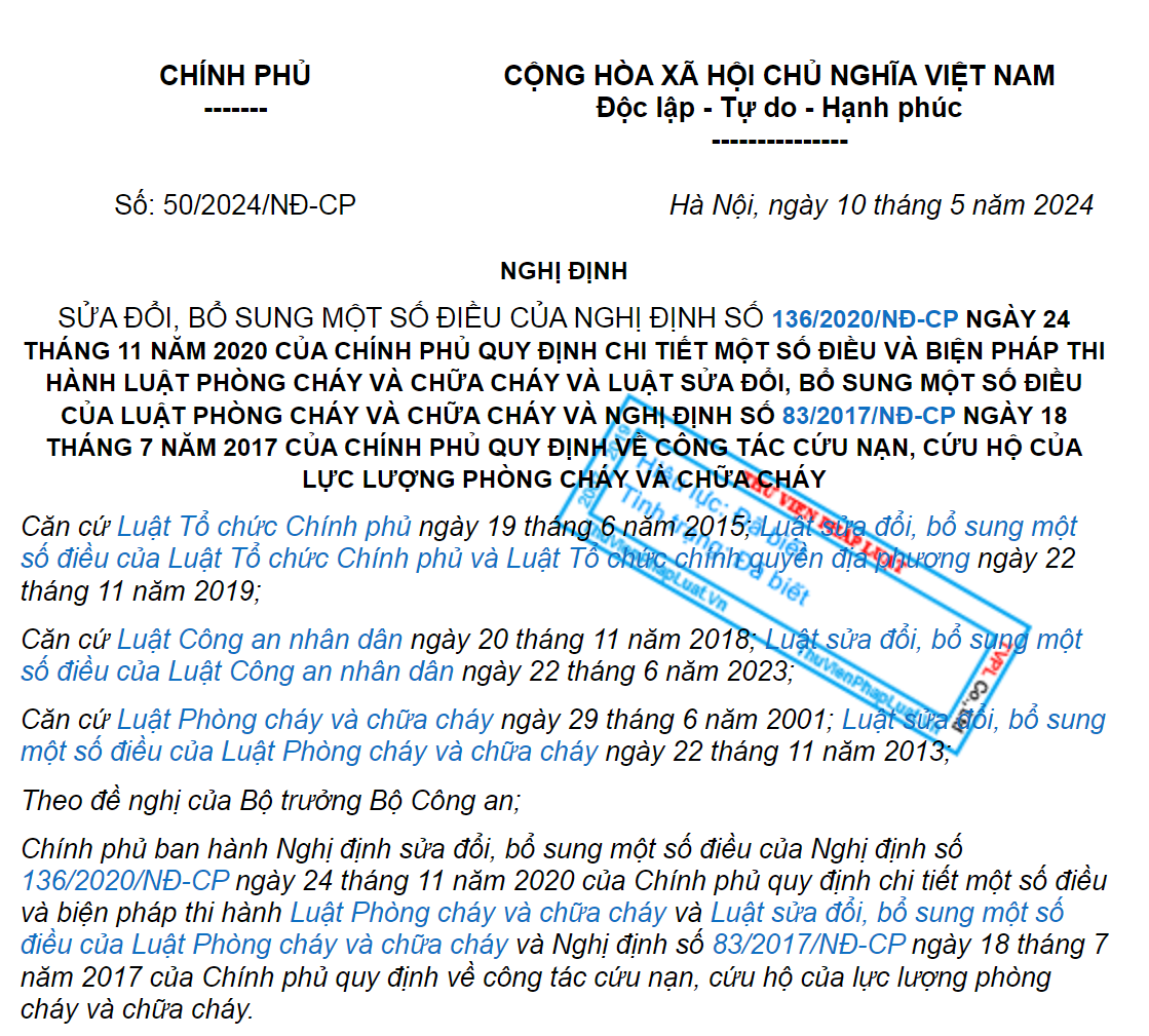 NGHỊ ĐỊNH SỐ 50/2024/NĐ-CP