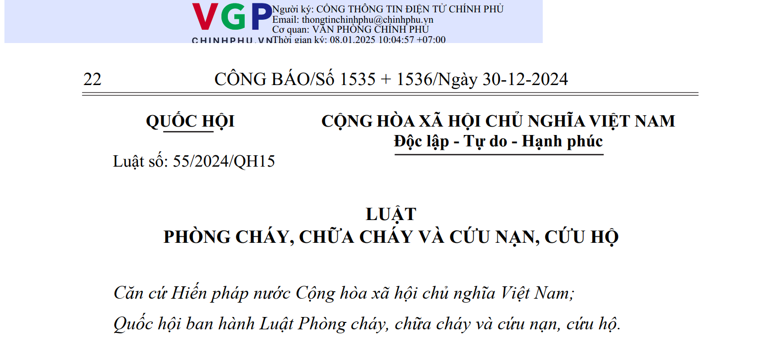 Luật Phòng cháy, chữa cháy (PCCC) và cứu nạn, cứu hộ (CNCH) 2025