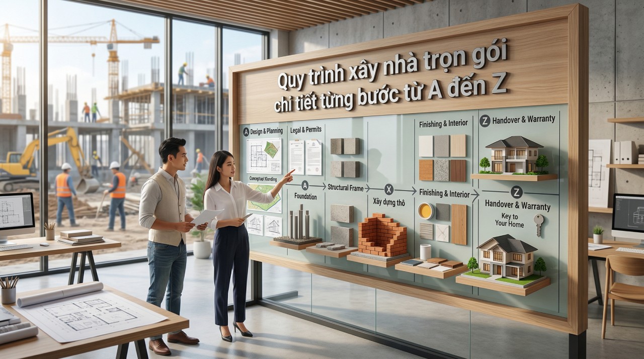 Quy trình xây nhà trọn gói chi tiết từng bước từ A đến Z