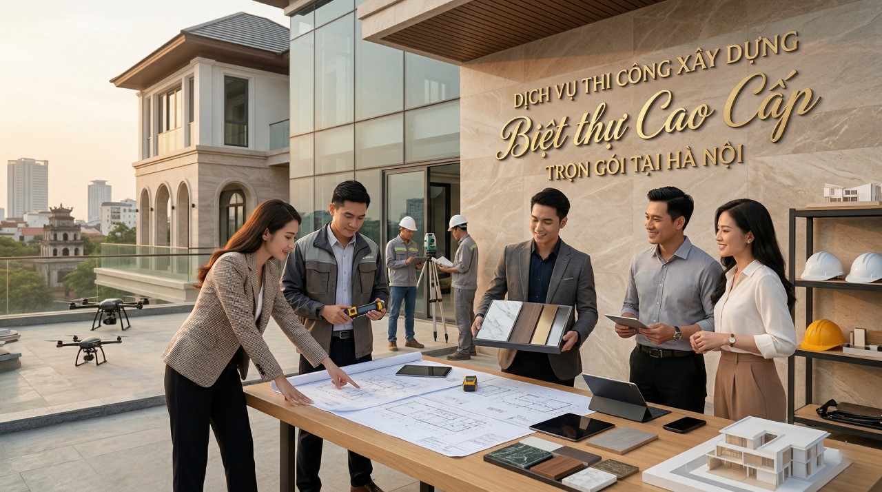 Dịch vụ thi công xây dựng biệt thự cao cấp trọn gói tại Hà Nội