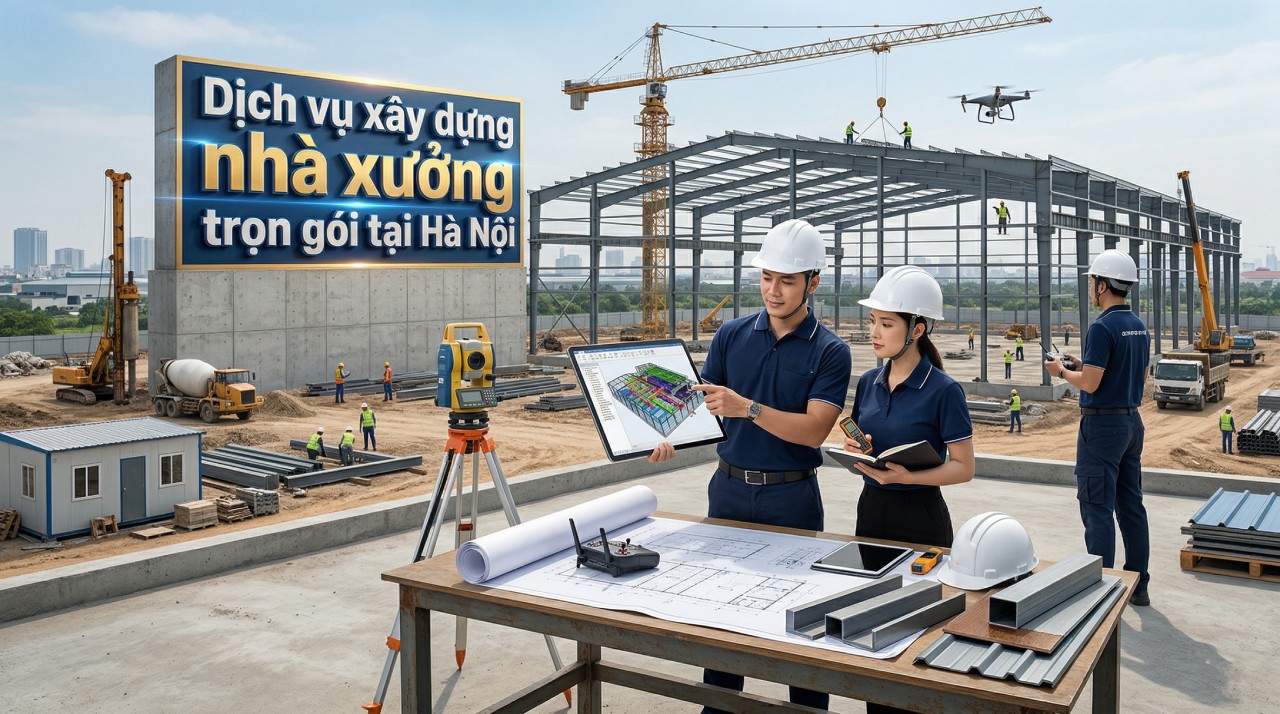 Dịch vụ xây dựng nhà xưởng trọn gói tại Hà Nội