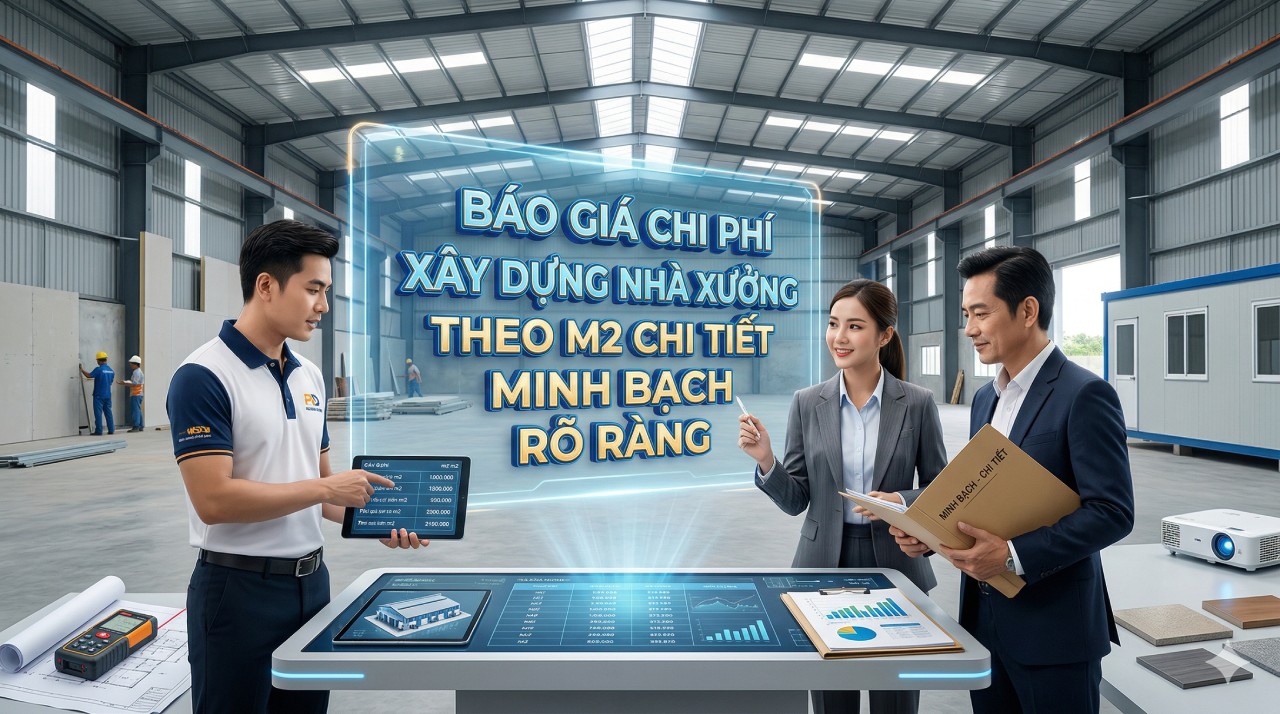 Báo giá chi phí xây dựng nhà xưởng theo m2 chi tiết minh bạch rõ ràng