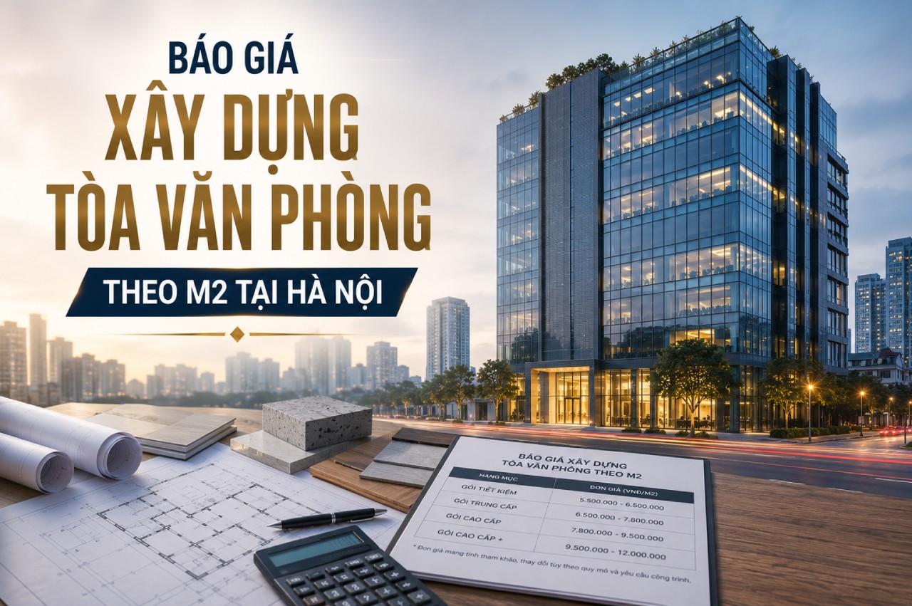 Báo giá xây dựng tòa văn phòng theo m2 tại Hà Nội