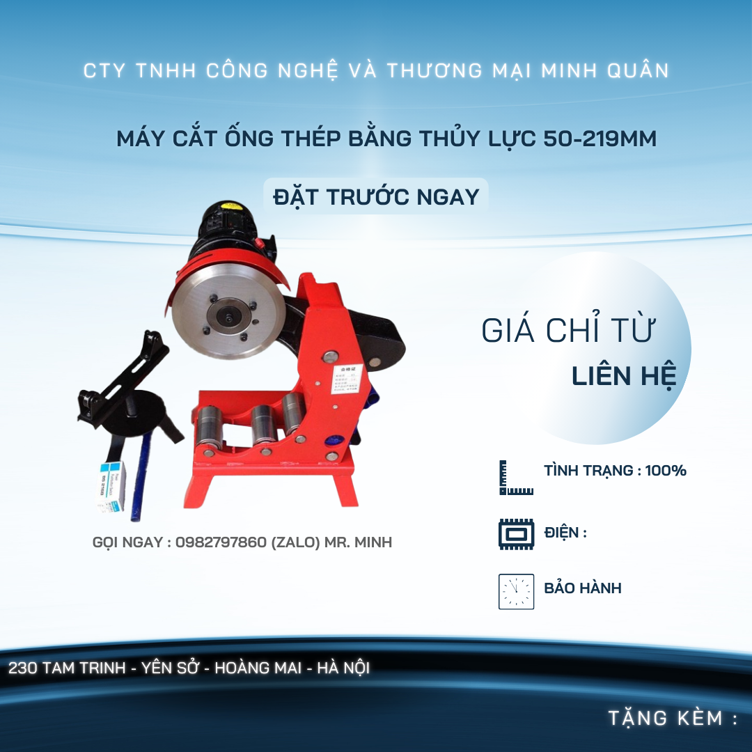 Máy cắt ống thép bằng thủy lực 50-219mm