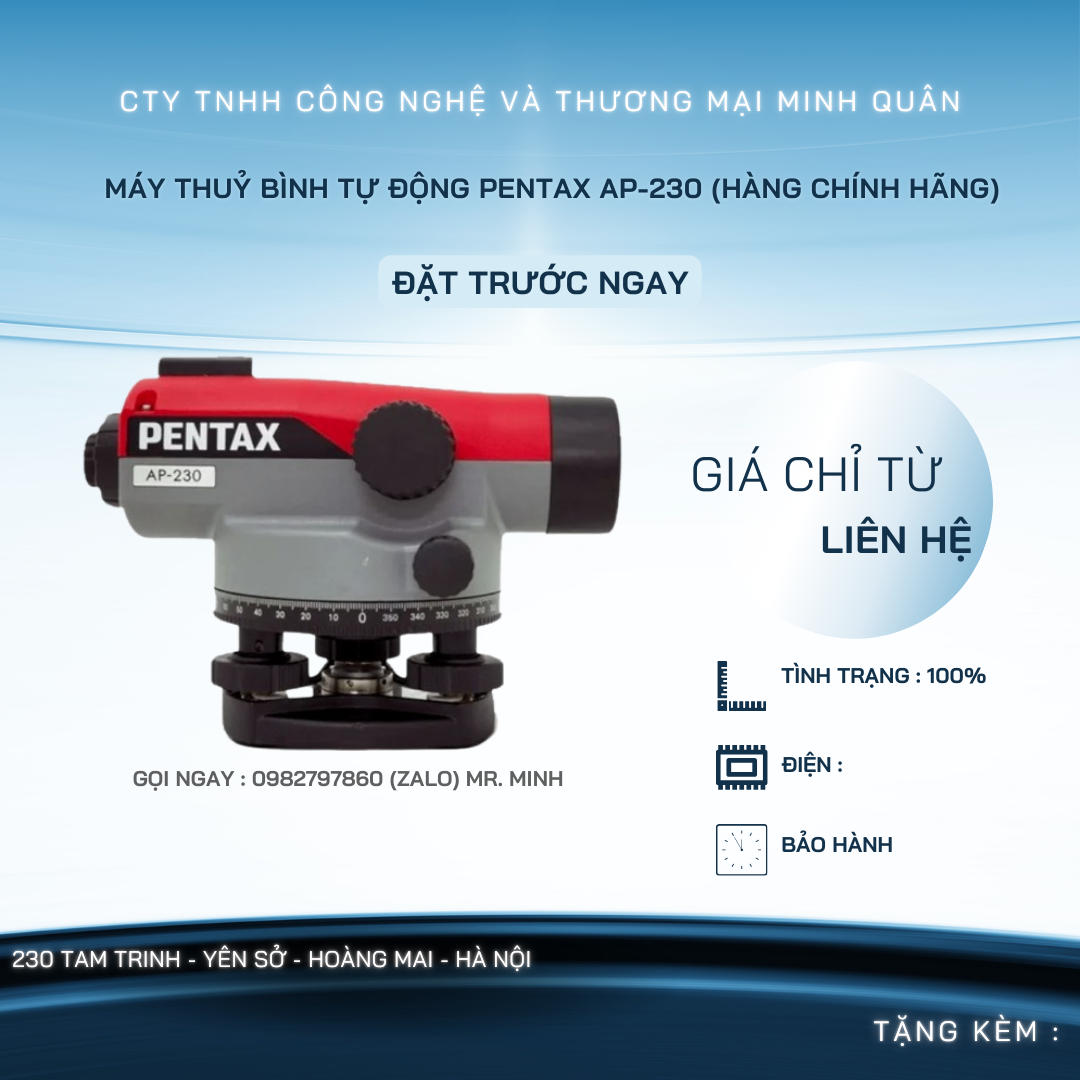 MÁY THUỶ BÌNH TỰ ĐỘNG PENTAX AP-230 (Hàng Chính Hãng)