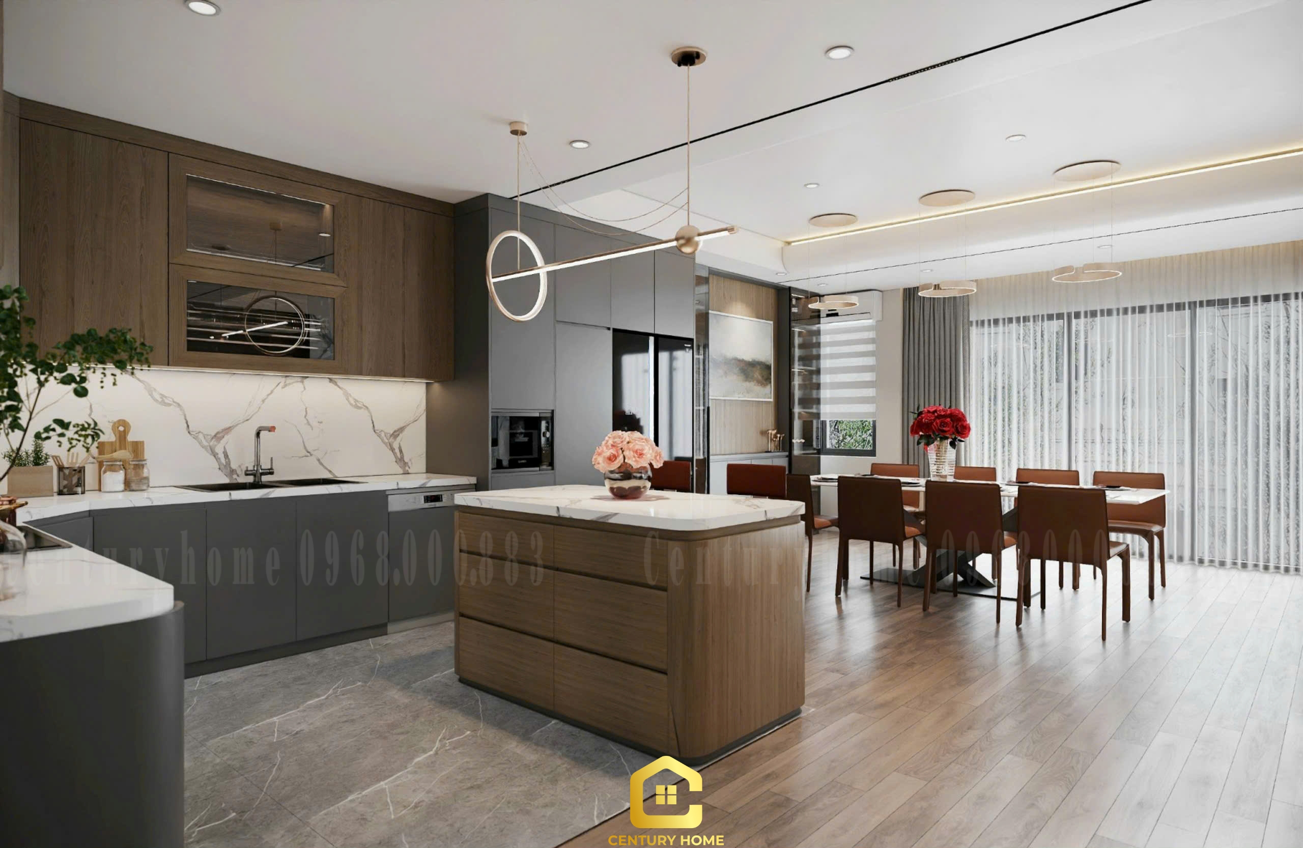 Thiết Kế Nội Thất Phòng Bếp Phong Cách Hiện Đại - Chị Hiền Cầu Giấy