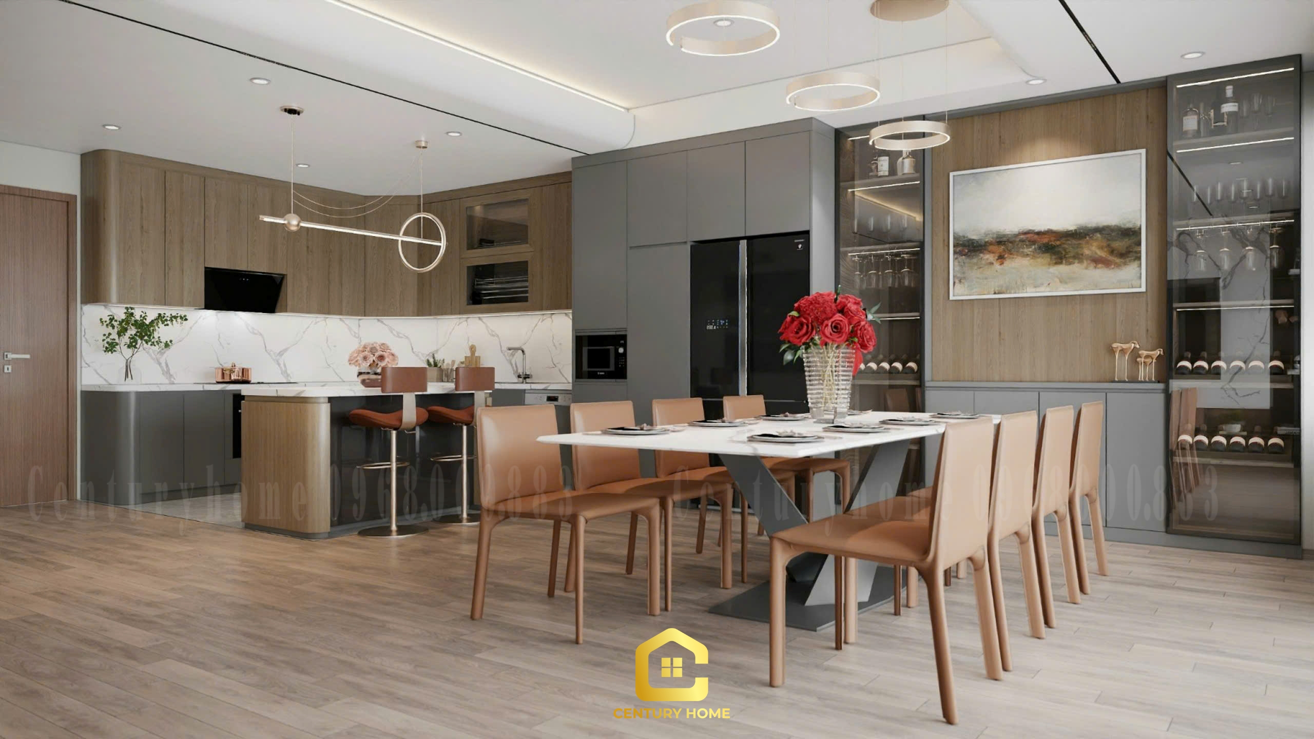 Thiết Kế Nội Thất Phòng Bếp Phong Cách Hiện Đại - Chị Hiền Cầu Giấy