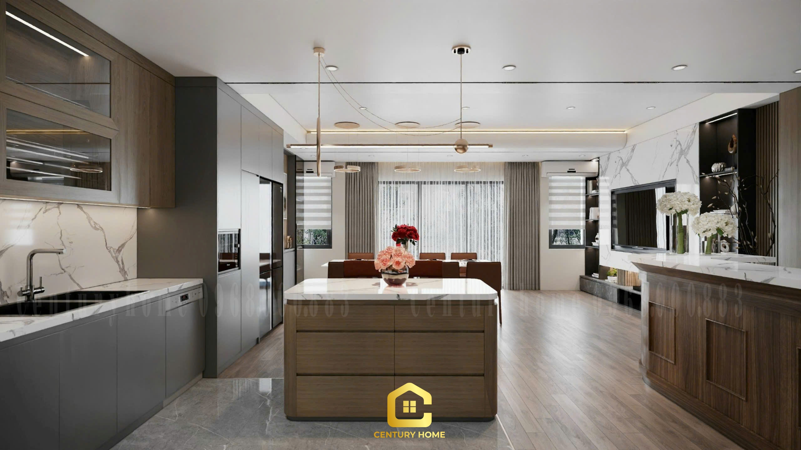 Thiết Kế Nội Thất Phòng Bếp Phong Cách Hiện Đại - Chị Hiền Cầu Giấy