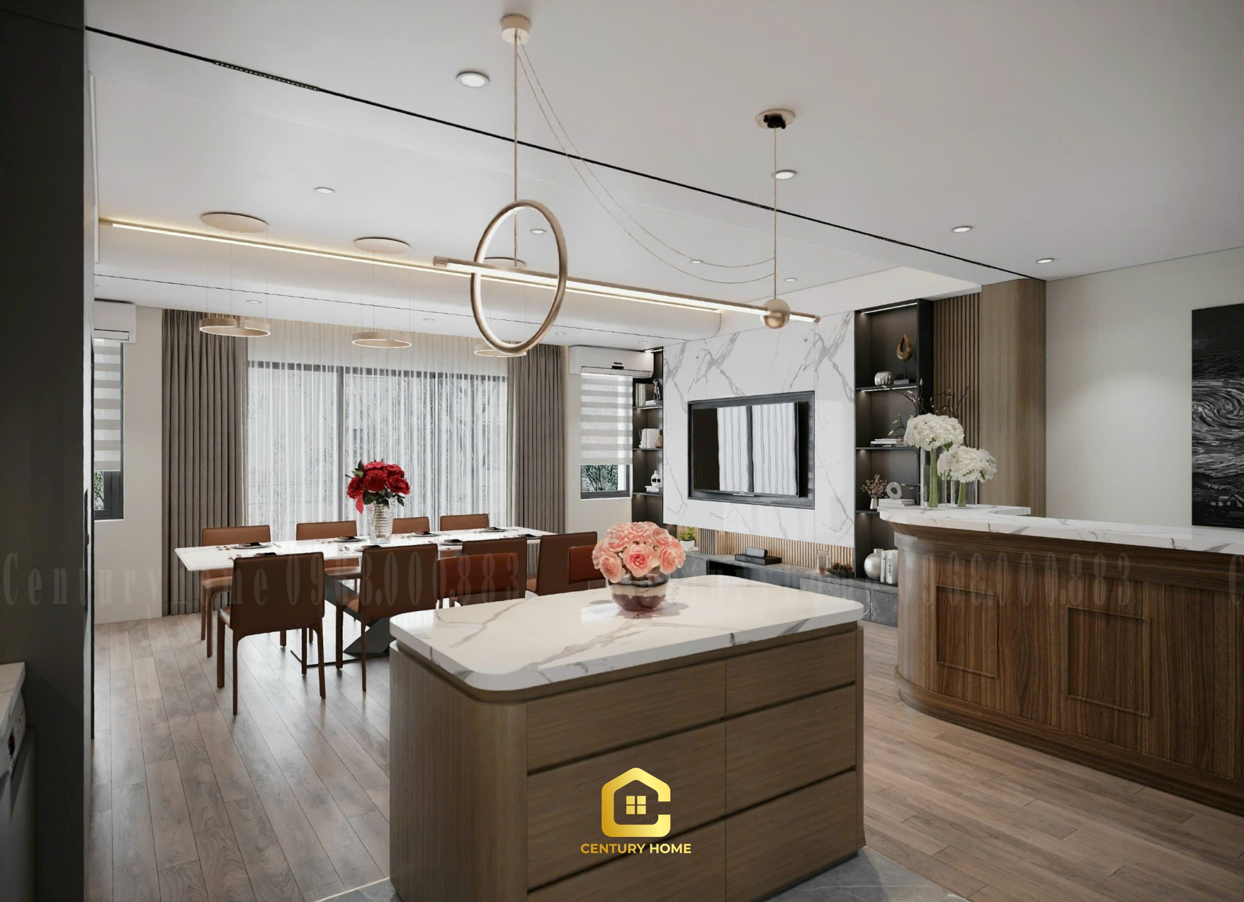 Thiết Kế Nội Thất Phòng Bếp Phong Cách Hiện Đại - Chị Hiền Cầu Giấy